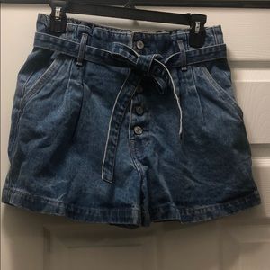 High waisted denim shorts